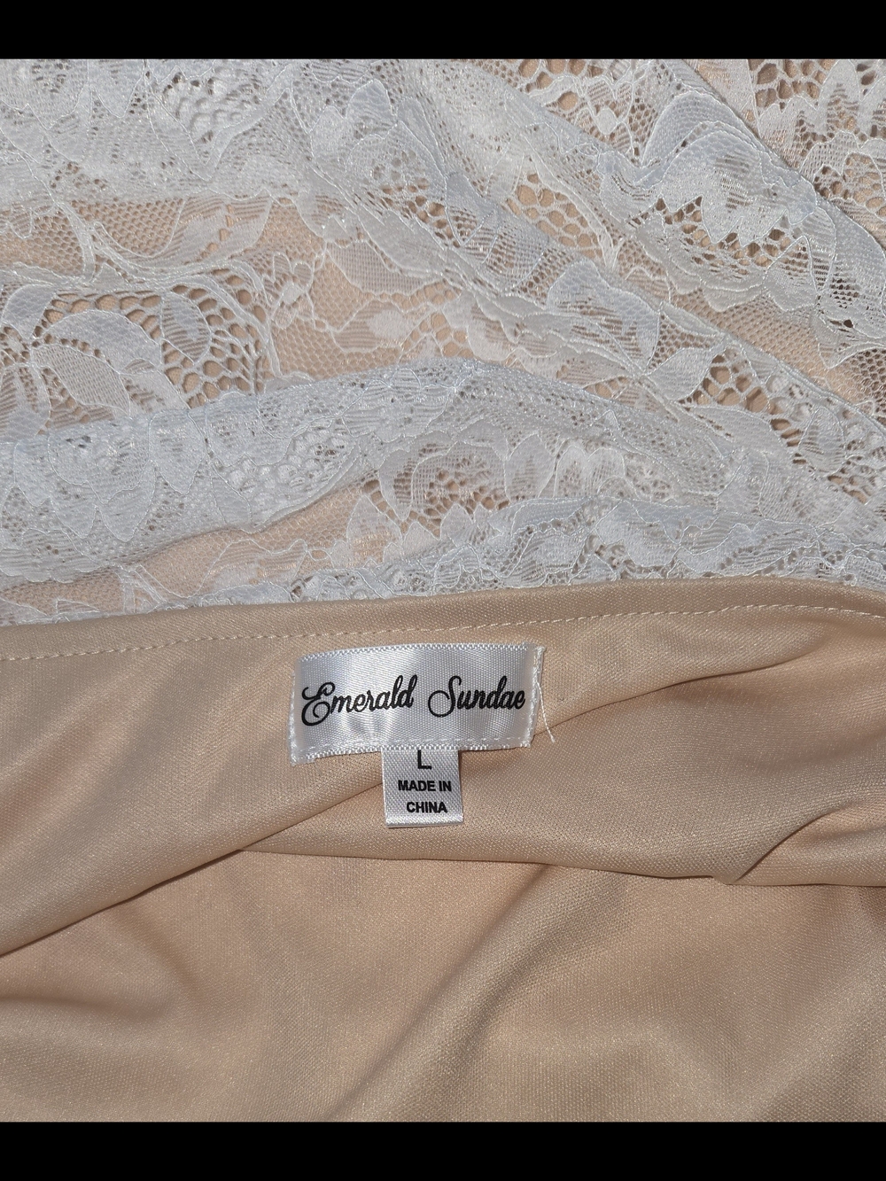 Emerald Sundae Strapless Lace Mini Dress - Ivory NWT Juinors L - Picture 4 of 4